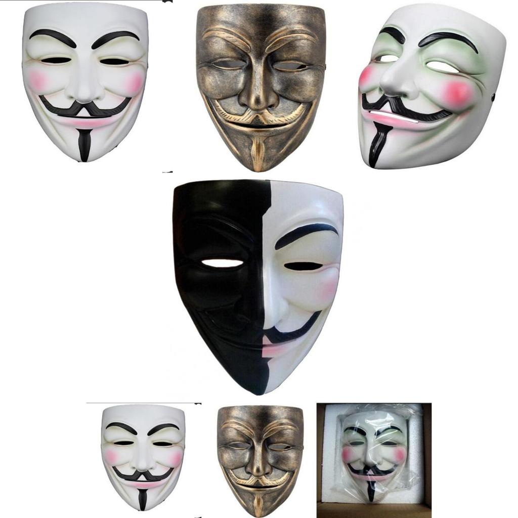 V For Vendetta White Copper V Monster Resin Mask Halloween Party Masquerade Costume Accessory For Cosplay