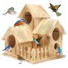 Outside Wooden Bird Nest Natural Wood Bird Hut Hummingbird House Clearance Bird Wild Nest Birdhouse Decor Garden For Craft Home
