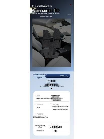 Removable Nylon Floor Mats for Blue Mountain DHT-PHEV-23-25 Cars