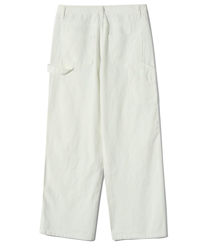 BASEMOMENT Double Knee Carpenter Work Pants Off White