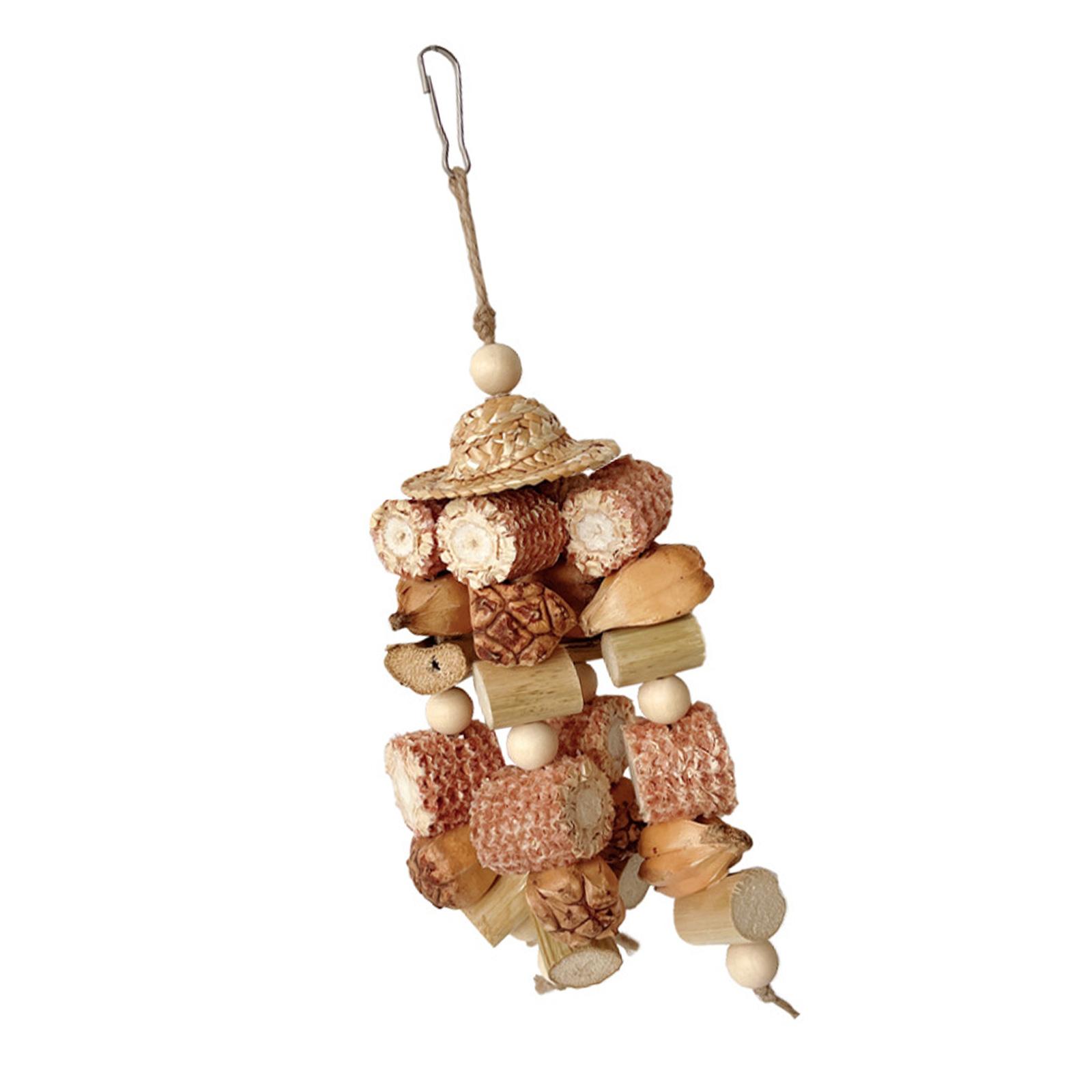 

Натуральная игрушка для попугаев, красочная подвесная игрушка для птиц, игрушка для тренировки стачивания клюва для средних и маленьких птиц