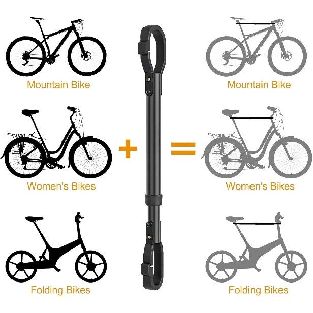 Bike Rack Cross Bar Adjustable Bicycle Top Tube Adapter for Low-Step Step-Through Bikes BMX Folding Bike Ladies and Kids Bikes