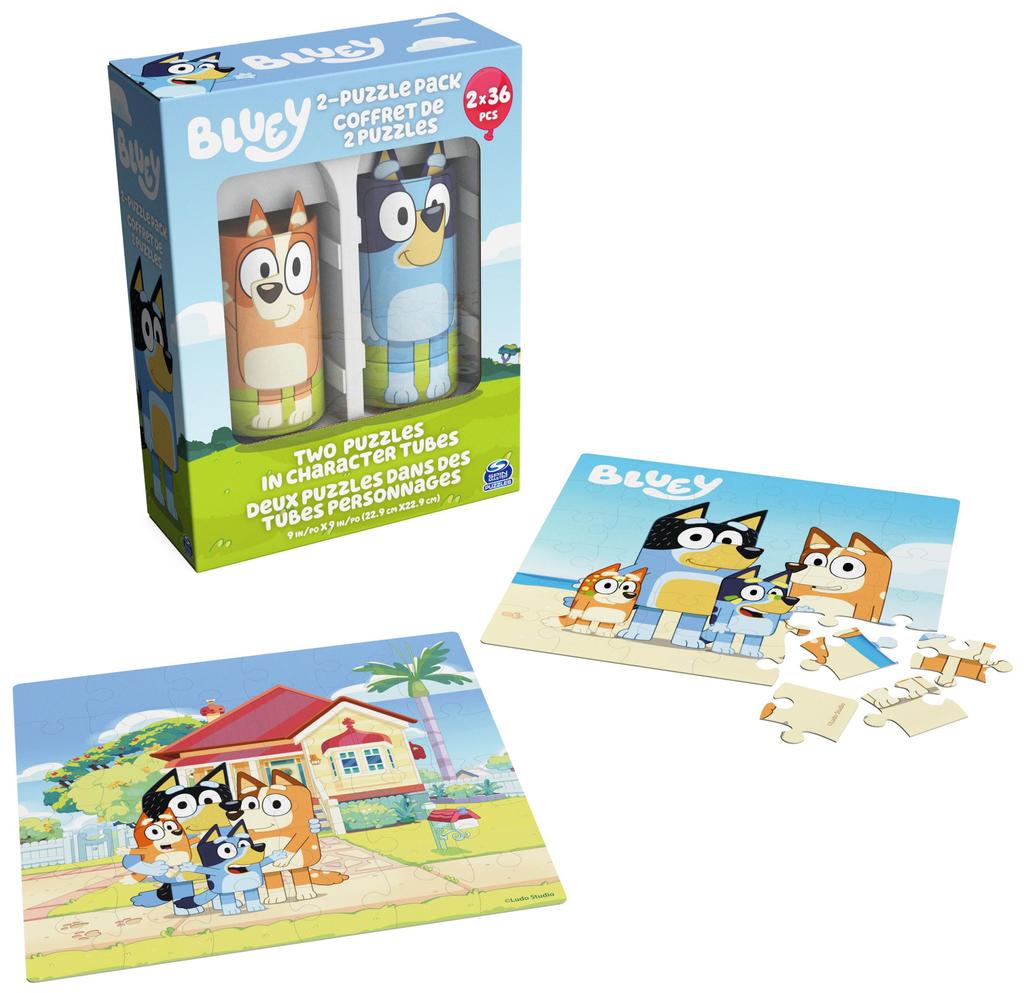 Spin Master Games Bluey Puzzle 2-Pack 36-Piece Kids Puzzle by Bluey Toys, Preschool Puzzle for Ages 3 and Up