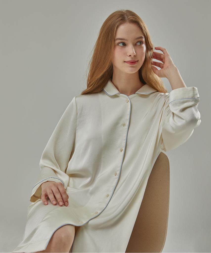 Tuelbeusseom Eggshell Mini Robe Dress - Cream