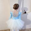 Girl Ballet Tutu Dress Professional Kids Gymnastics Dance Ruffles Long Short Sleeve Leotard Practice Ballet Costume Ballerina