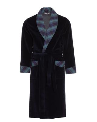 RE-104 Men's Bathrobe • Color: Dark Navy Blue 1035 • Size: XL