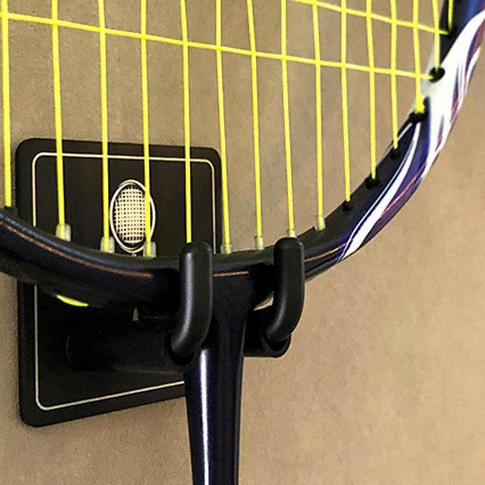 1Pcs No Hole Tennis Racket Holder Storage Rack Racket Hanger Durable Wall Hook