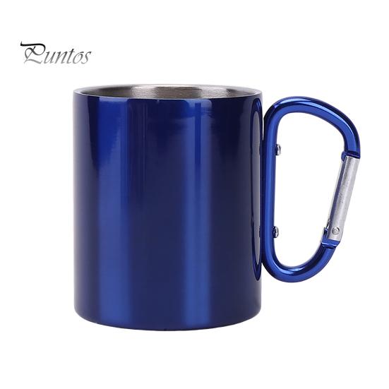 

Чашка из нержавеющей стали 220 мл, двухслойная чашка для кемпинга, путешествий, ручек, карабинов, походов, переносных чашек, кружек для чая и кофе на открытом воздухе синий