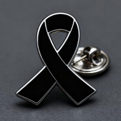 Pamięć Pamiątkowa Żałoba Rak Płuc Ropzedma Świadomość Czarna Wstążka Przypinka Broszka Pogrzebowa Pamiątkowa Broszka Dekoracje