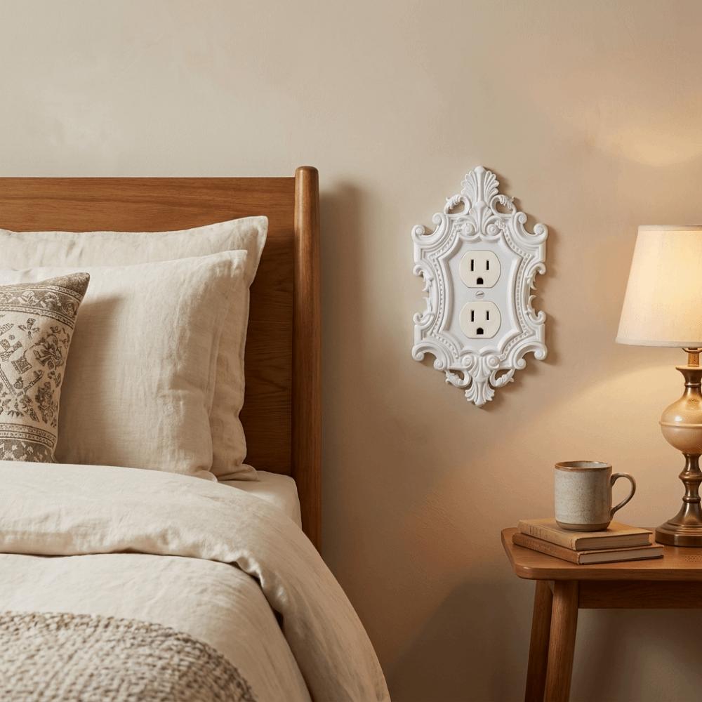Toggle Light Switch Plate Cover Carved Decorative Wall Switch Frame Bedroom