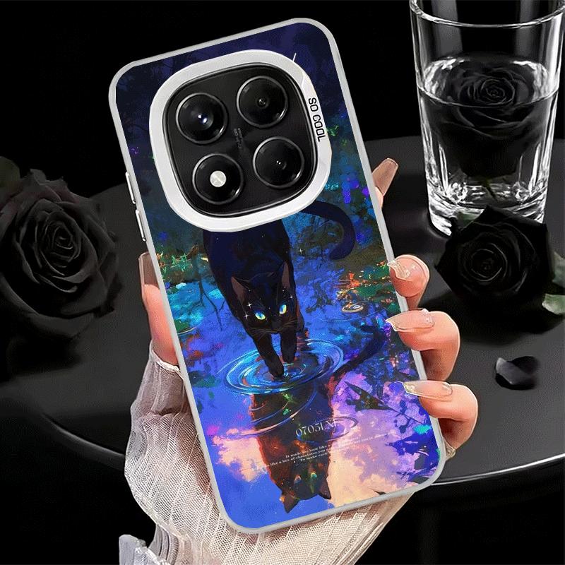 

Night Moon Cat Dreamy Art Soft Phone Case for Xiaomi Redmi Note 13 14 15 Pro Plus 12S 12 11S 11 11T 10S 10 Shockproof Cover Back Redmi Note 10 Pro 4G
