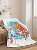 Cozy Flannel Christmas Throw Blanket with Soft Doublesided Velvet Comfortable Airconditioned Small Blanket for Home