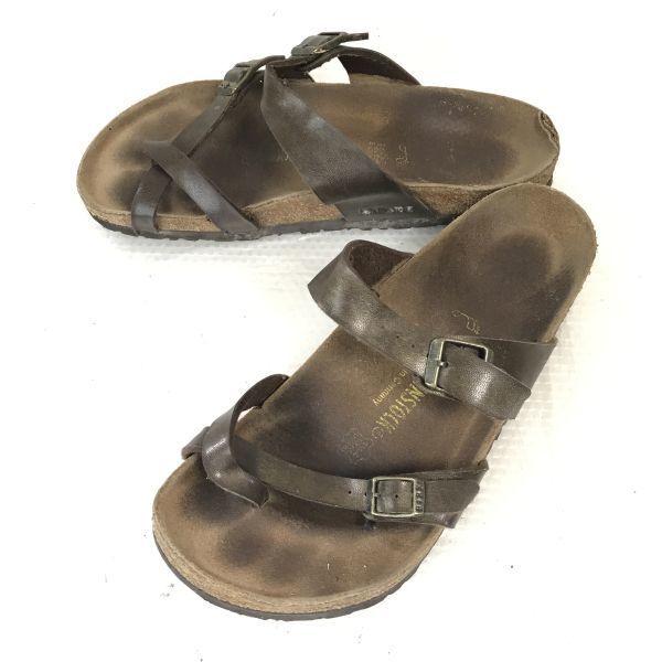 

BIRKENSTOCK Leather Sandals 26.5 Brown Made in Germany Shoes Trainers