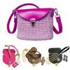 Leather Bag Making Kits DIY Leather Bag Knitting Set Shoulder Strap Top Zipper Lock for Crochet Handbag Shoulder Bags