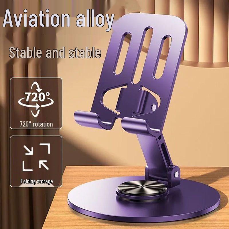 360° Rotating All-Metal Phone & Tablet Stand: Foldable, High-End, Universal for Desktop/Streaming