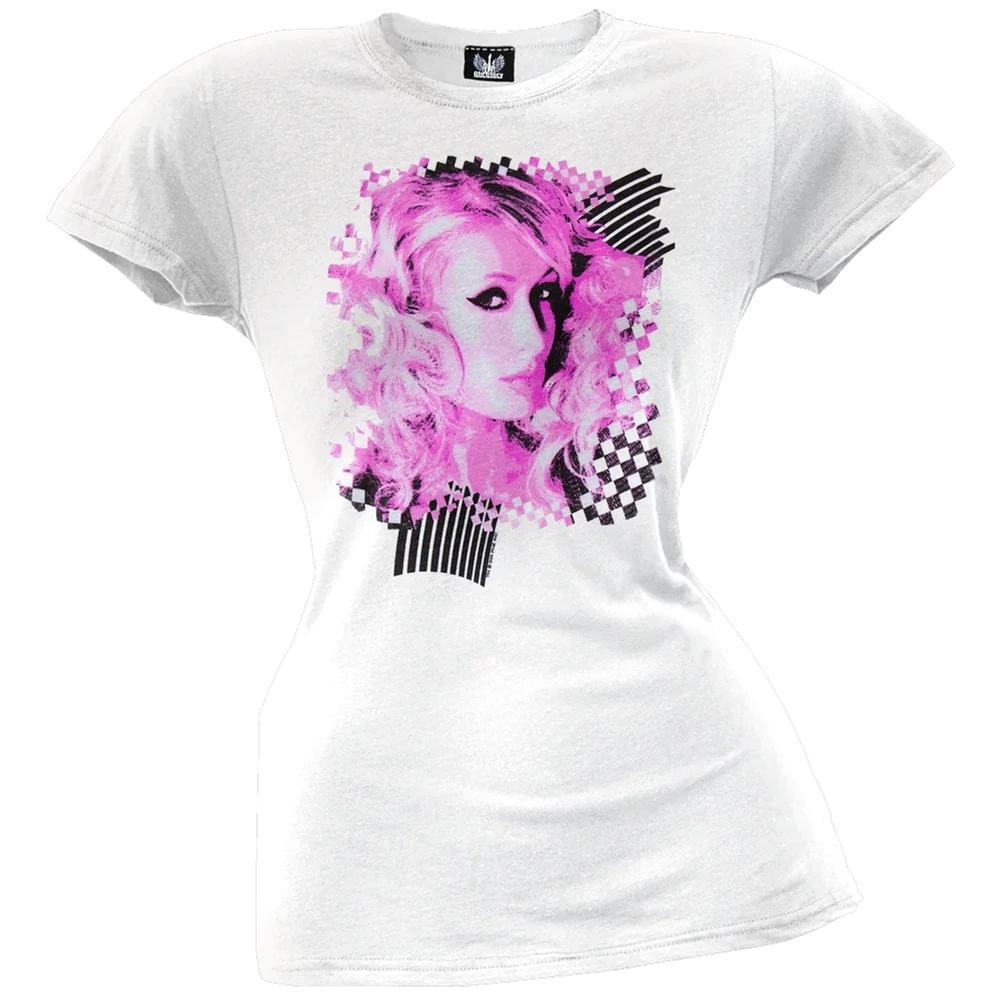 y2k Paris Hilton Shirt - Pink & Black Juniors T-Shirt - MD XXXL