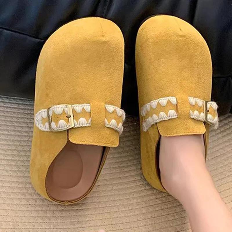 Fashion Spring Platform Women Slippers Flats Mules Shoes Slingback Casual Walking Shoes 2025 New Trend Casual Dress Women’s Zapatillas