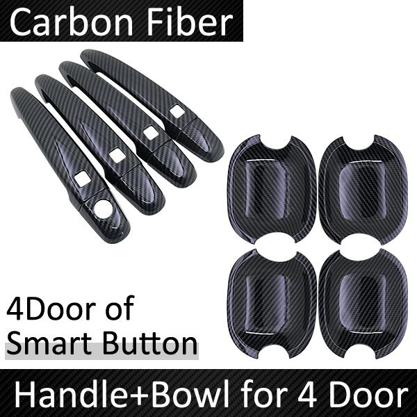 Car Outside Door Handles Cover Trim  ABS Black Carbon Fiber for Toyota Camry Daihatsu Altis XV40 2007~2011 car Stickers Trim