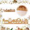 NEW Christmas Village Foldable Gingerbread House Decor Holiday Set Lights Tabletop Decor Home String Snow Village With Wint L9L5
