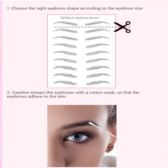 6D Tattoo Eyebrow Sticker Bionic Long Lasting Waterproof Eyebrow Semi-Permanent Eyebrow Patch Easy To Use