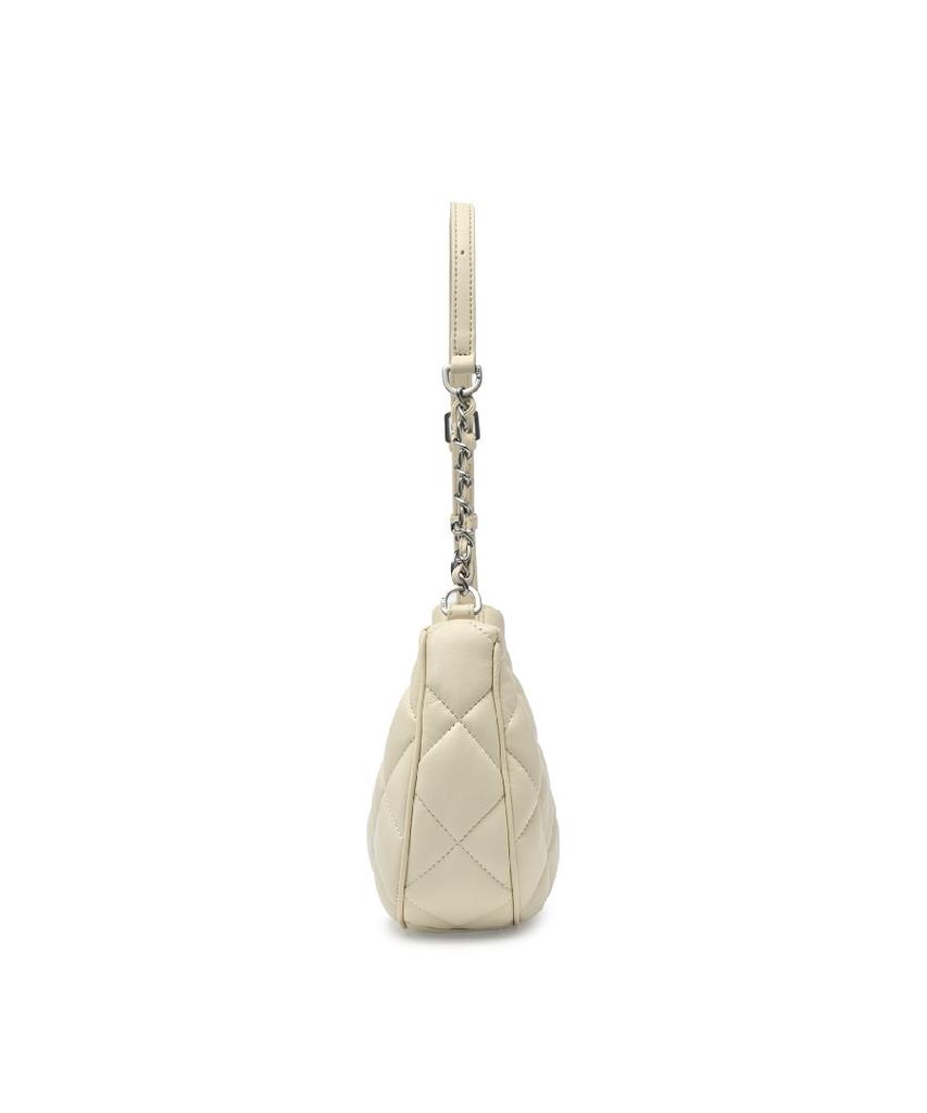 Mlb Basic Quilted Pu Hobo Bag Bos (Cream)