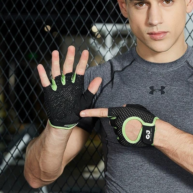1Pair Gym Gloves Fitness Weight Lifting Gloves Body Building Training Sports Gloves Workout Half Finger Hand Protector Gloves