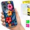 Hülle Für Motorola Edge 50 Fusion Hülle Foto Case Rückseite Blumen + Glas 9H