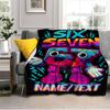 1PC Custom Name "Six Seven Retro Robot" Flannel Blanket Versatile,all-season Throw Suitable for the Living Room,bedroom,camping,travel,and Gift