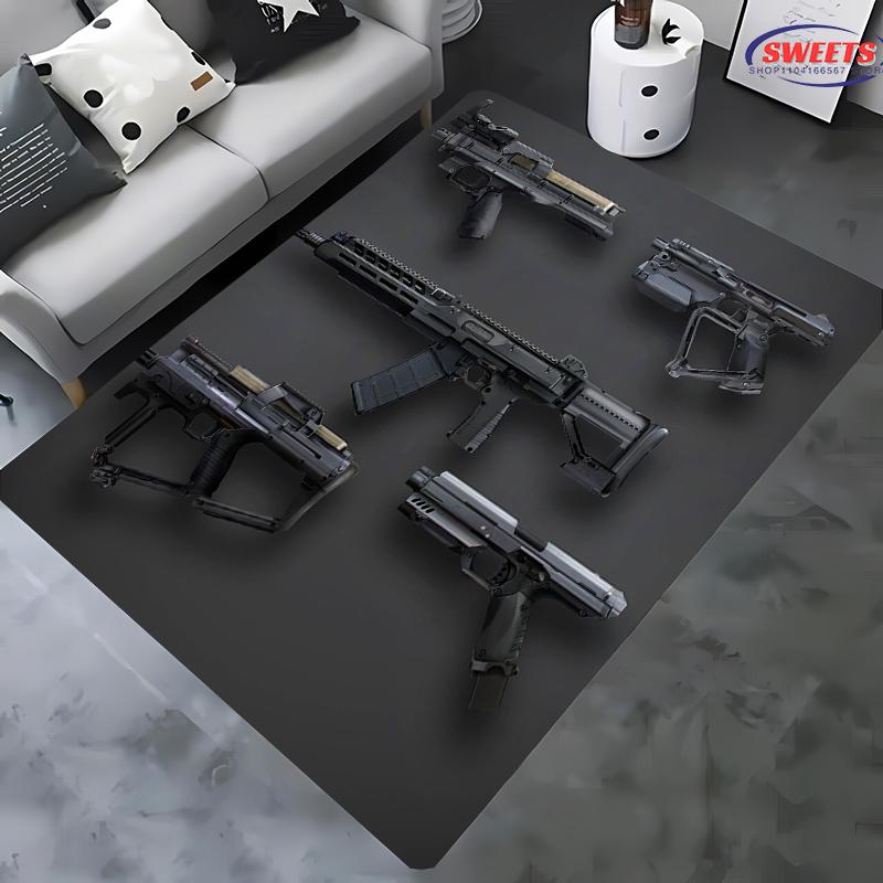 3D Assault Rifle Pistol Revolver Gun Carpet for Living Room Bedroom Hallway Long Strip Anti-slip Rug Sofa Doormat Home Decor Mat