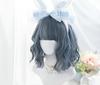 Uzun Dalga Lolita Peruk Kadınlar Için Pembe Mor Mavi Renkli kahküllü peruk Cadılar Bayramı Noel Cosplay Sentetik Saç Isıya Dayanıklı Fiber
