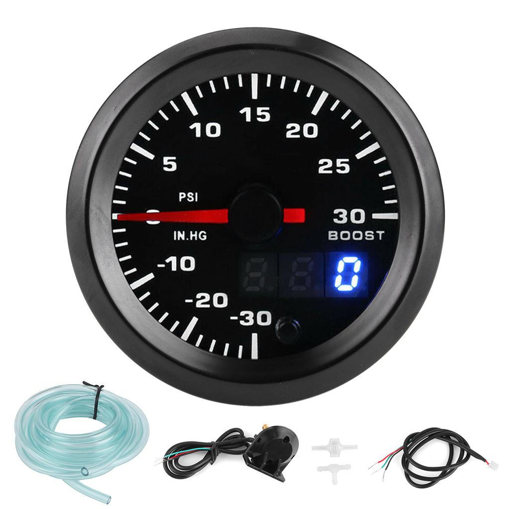 2in 52mm Universal 7 Colors LED Turbo Boost Meter PSI Pressure Gauge Digital Display Pointer