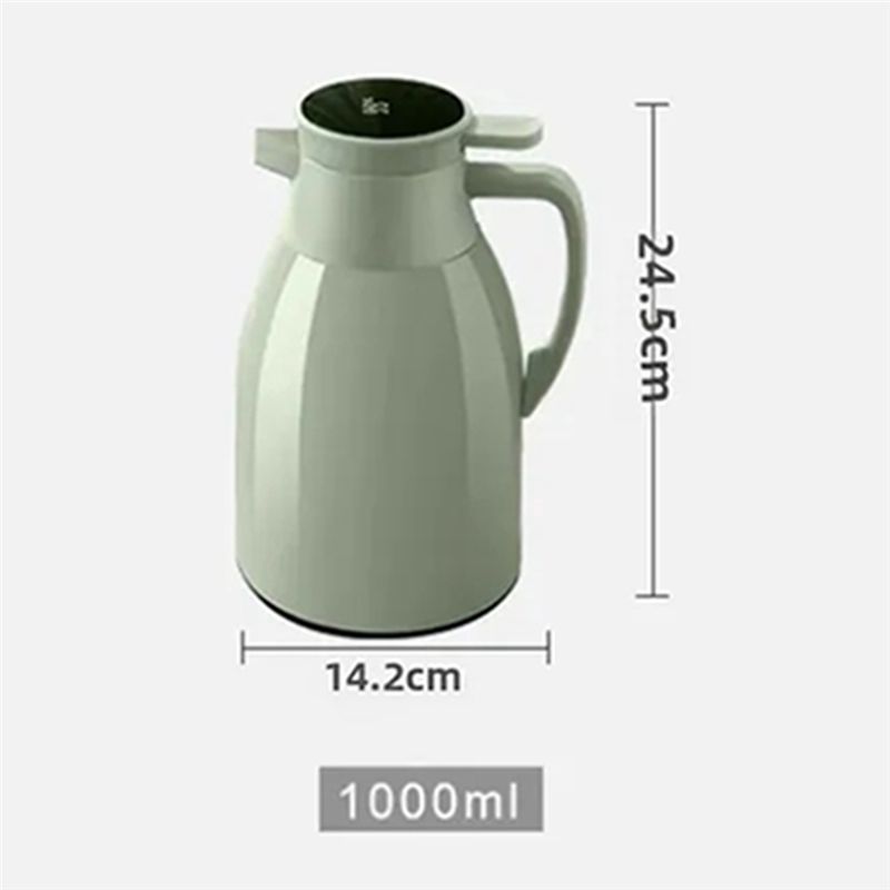 ABIY Coffee,Thermos Kitchen Thermal Kettle Household Digital Display Glass Liner Vacuum Flasks Large Capacity Water Bottle White