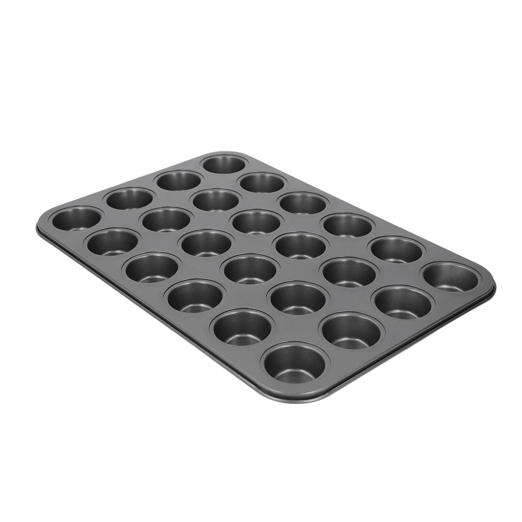 24 Cup Muffin Pan Nonstick Carbon Steel Small Round Pancake Cupcake Baking Tray for Home Kitchen