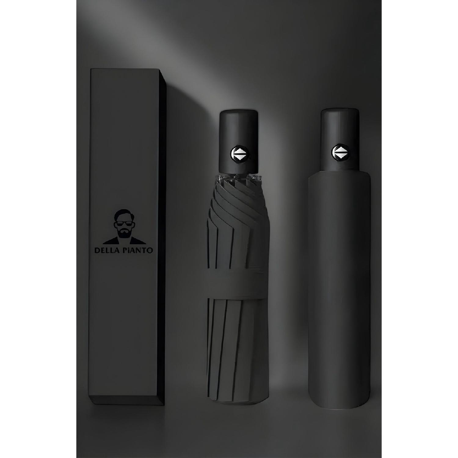 

Ветрозащитный полностью автоматический черный зонтик с проводом волокна чёрный