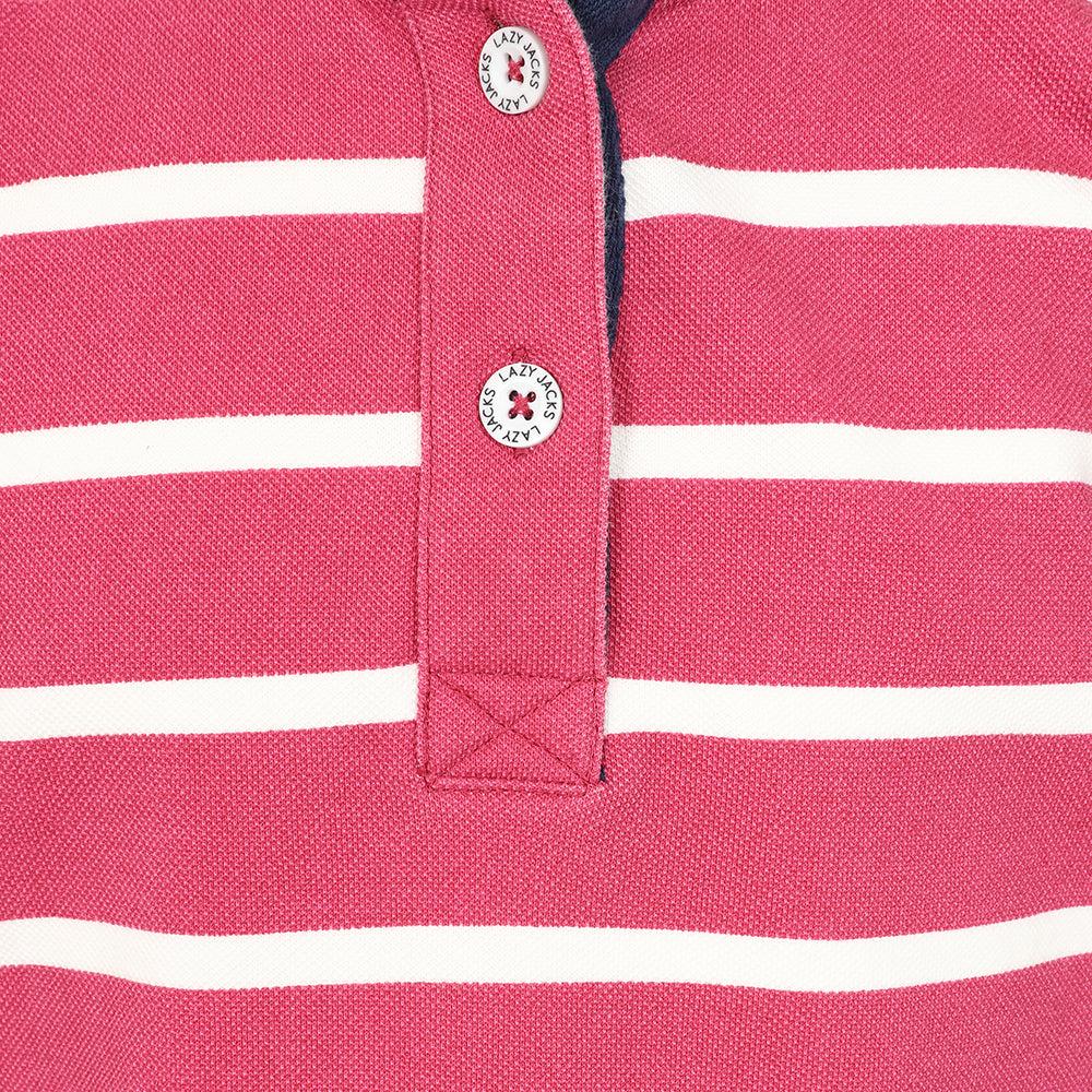 Lazy Jacks Girls Striped Pique Sweatshirt