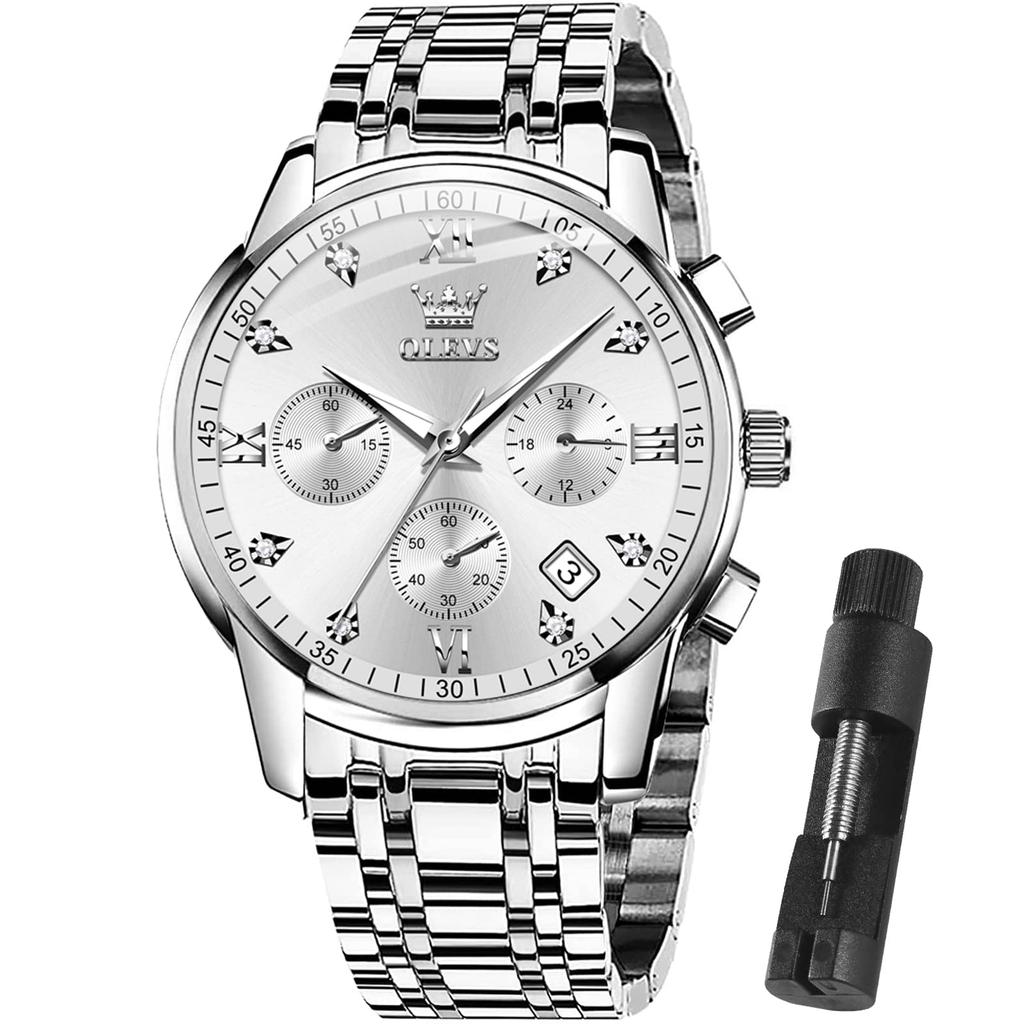 Olevs Fashionable Watches for Men Popular Arm Watches Waterproof Analog Business Adjustable Watches Quartz Sports Fashion Watches Chronograph Watches