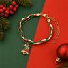 European and American Cartoon Christmas Woven Bracelet Christmas Alloy Pendant Beaded Gift Adjustable Jewelry