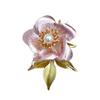 Camellias Flower Brooch with Elegant Faux Pearls Handmade Floral Lapel Pin Jewelry for Parties Weddings and Banquets