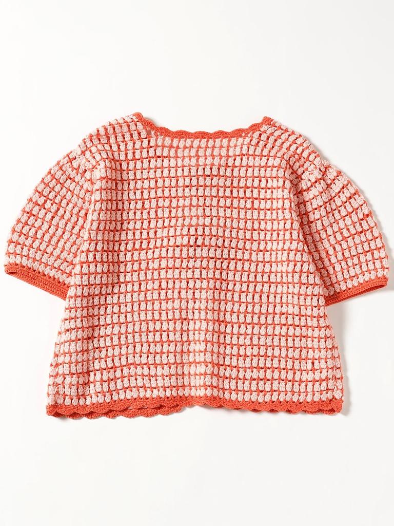 B:MING LIFE STORE by BEAMS S/S Knitwear/Knit Vest [Special Order] LOGAN Knitting Mills Crochet Cardigan, Women's, Pink, One Size