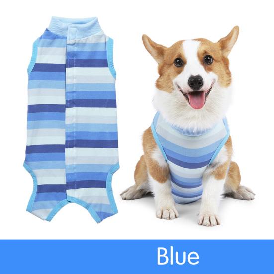 Yousheng Dog Weaning Suit Stripes Pattern Wound Recovery Elastic Pet Surgery Recovery Suit Pet Supplies