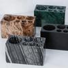 1pc Marble Toothbrush Holder Ornament Six Hole Toothbrush Holder Household Toothbrush Storage Rack Bathroom Accessories
