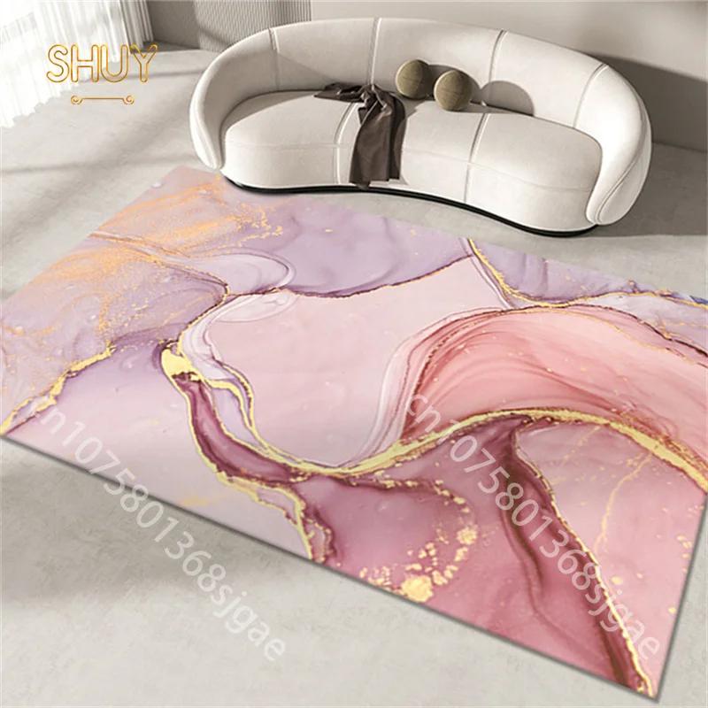 Oil Painting Print Rug Pink Flannel Bedroom Bedside 180*280cm Large Area Rugs Retro Art Decor Carpet Kitchen Non-Slip Floor Mats