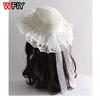 Forest Countryside Harajuku Women Girl Beach Sun Hat Sweet Lolita Kawaii Princess Ribbon Floral Lace Bow Straw Hat Handmade