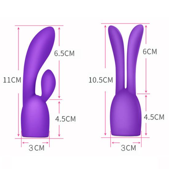 Sleeve Cover Vibrator Massager Rabbit Ear Design Silicone G Spot Vibration Hat for Couple
