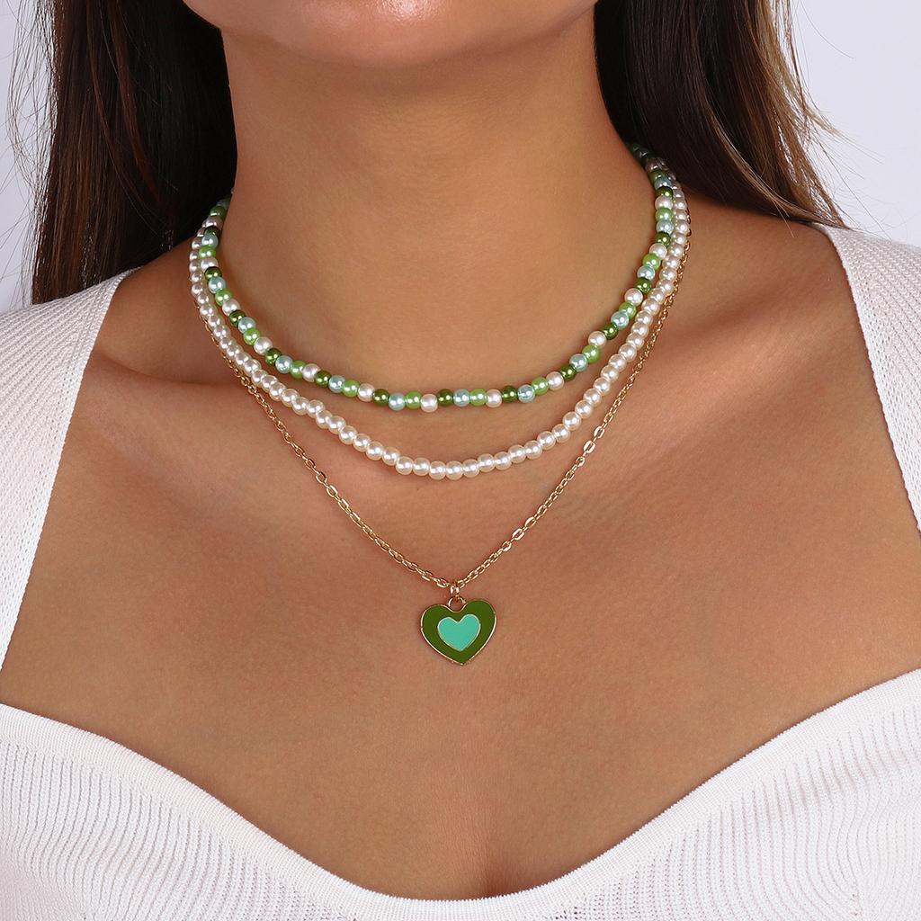 Women European Fashion Pearl Clavicle Necklace Choker Color Rice Bead Bohemian Style Necklace For Women Jewelry