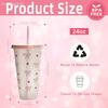 Aesthetic Bowknot Plastic Water Bottle for Iced Coffee and Tea