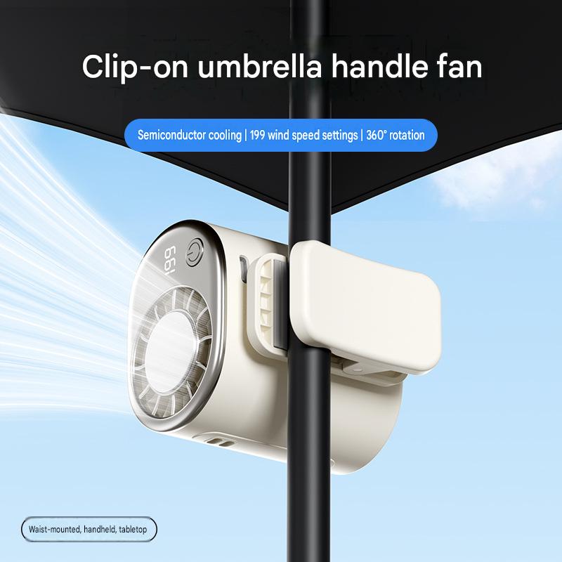 Portable Waist Fan with Semiconductor Cooling USB High Power Cooling Fan Parasol Clip Design Outdoor Personal Air Conditioner