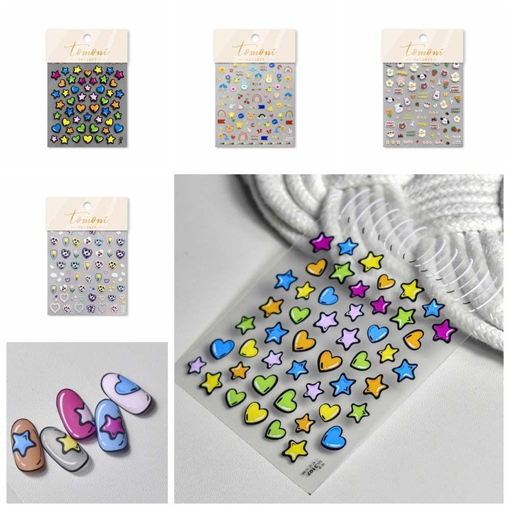 

Rabbit Cartoon Nail Decals Bear Pattern Cartoon Nail Stickers Lovely Girls