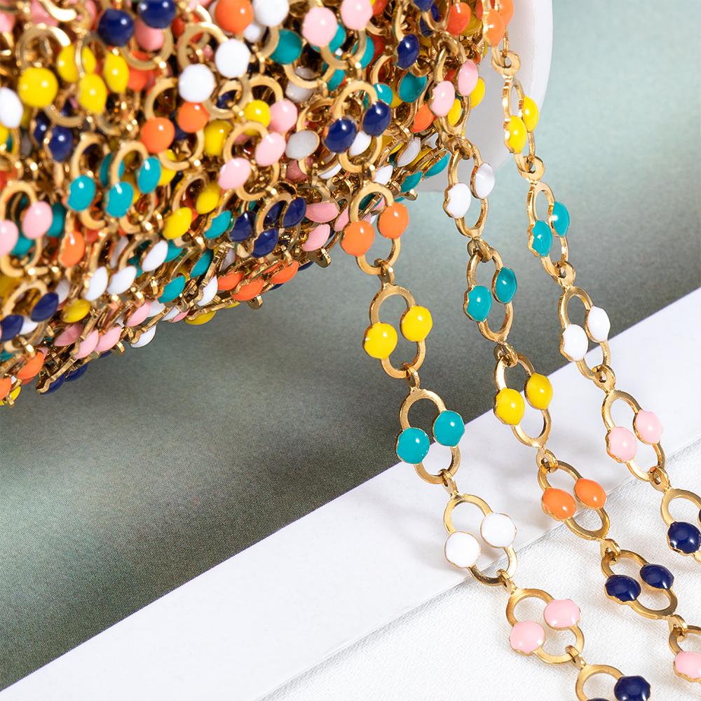 1meter Stainless Steel Enamel Long Frame Chains For Jewelry Makings DIY Cable Chains For Jewelry Necklace Bracelets Accessories