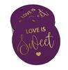Inkdotpot 100 - Confezione da 100 etichette in carta stagnola color oro vero Love Is Sweet bomboniera da appendere